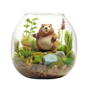 สวนขวดแก้วพร้อมตัวบีเวอร์